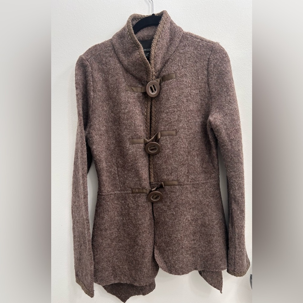 Cynthia Rowley Taupe Wool Cardigan sweater coat